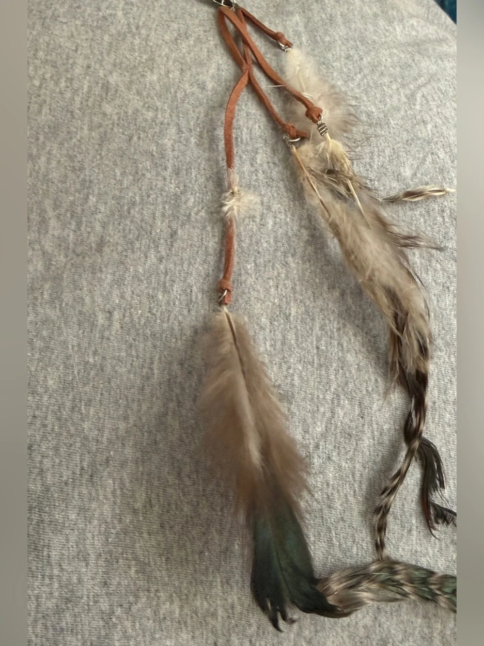 Brown Feather Hair Clip with Natural Feathers